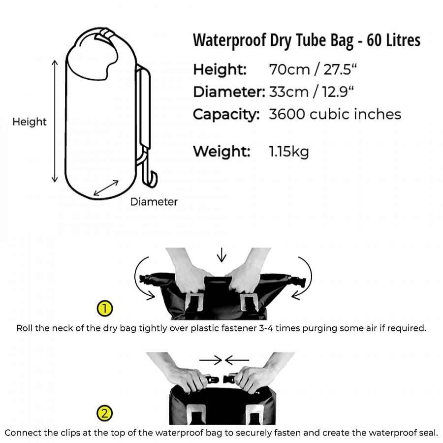 Dry Bags Overboard | Overboard Dry Tube Backpack 60 Liter Gray Grey