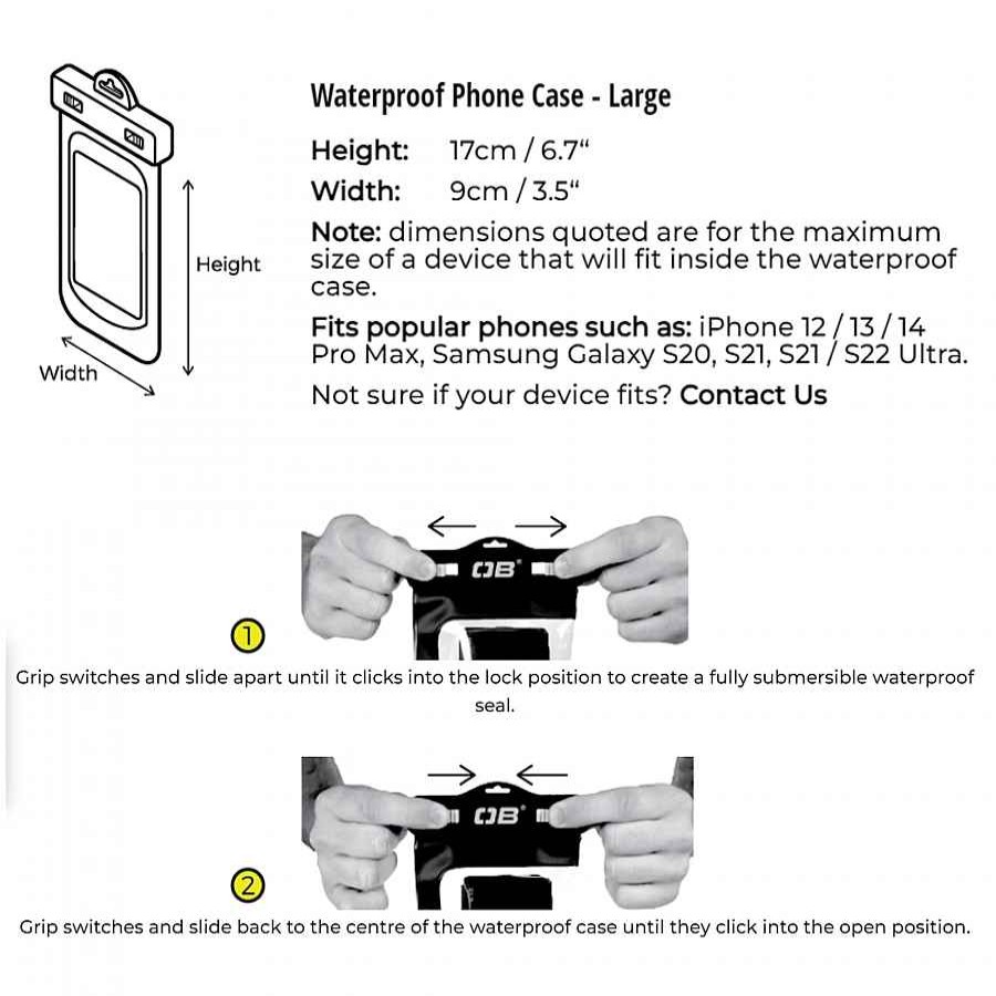 Electronic Cases Overboard | Overboard Waterproof Phone Case L Black