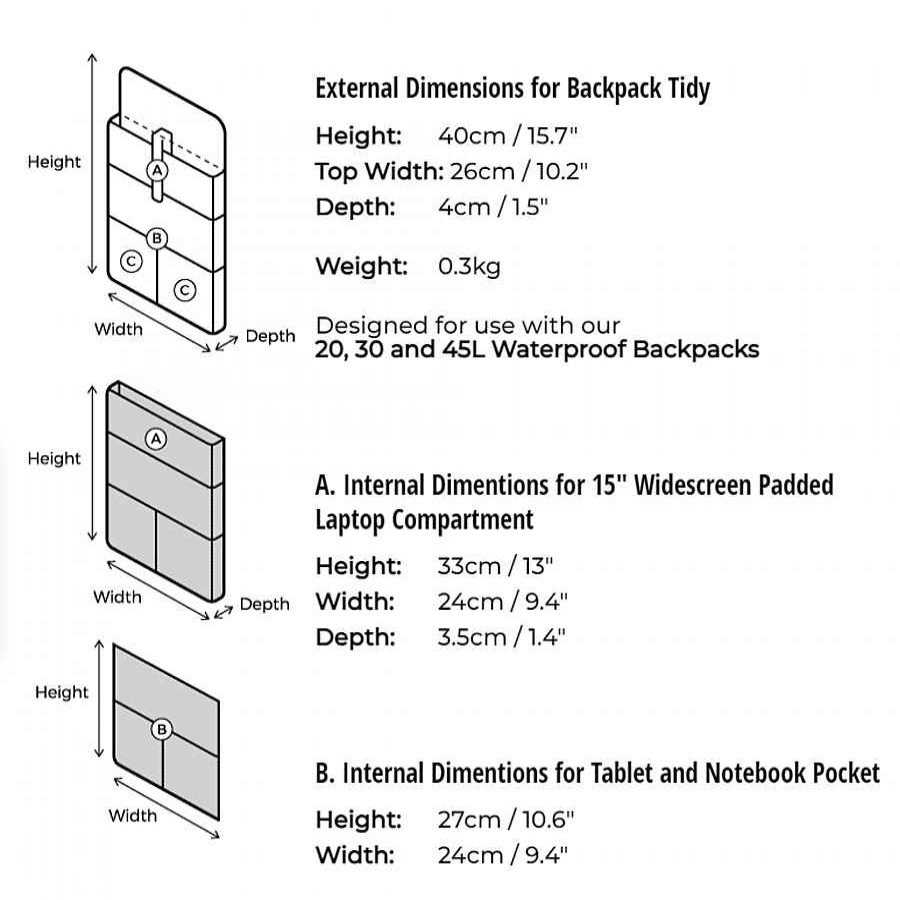 Backpacks Overboard | Overboard Laptop Tablet Organizer L For Backpacks