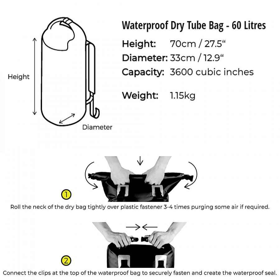 Dry Bags Overboard | Overboard Dry Tube Backpack 60 Liter Gray Grey