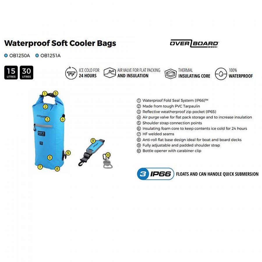 Dry Bags Overboard | Overboard Soft Cooler Bag 15 Litres Blue