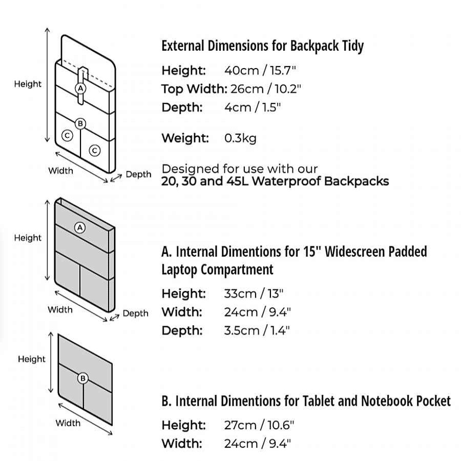 Electronic Cases Overboard | Overboard Laptop Tablet Organizer L For Backpacks